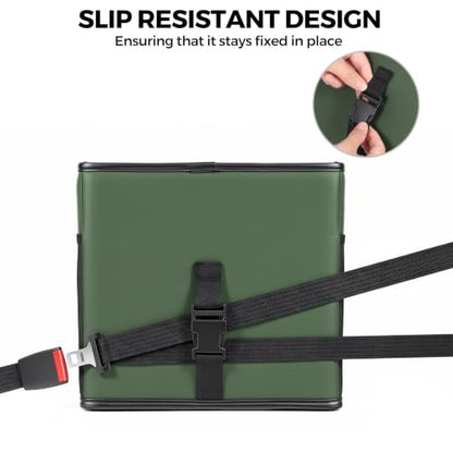 WHHMK Sturdy Leather Car Storage Support Up to 33 LB of Weight, Green - color: Green