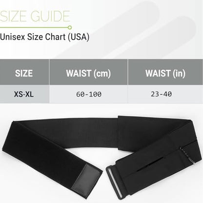 AnsrJ Adjustable Running Belt for Women & Men.Slim Thin Elastic Waistband. - color: BLack