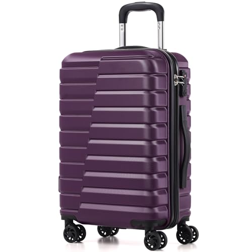 Coolife Lightweight Luggage with TSA Lock,Carry On Purple - color: Purple, size: Small(20in)