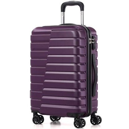 Coolife Lightweight Luggage with TSA Lock,Carry On Purple - color: Purple, size: Small(20in)