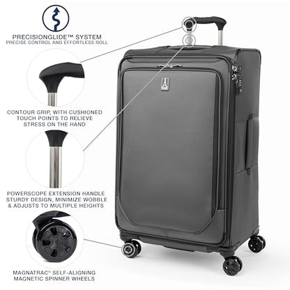 Travelpro Crew Classic Softside Checked Luggage, Grey, 29-Inch - color: Titanium Grey, size: Checked Large
