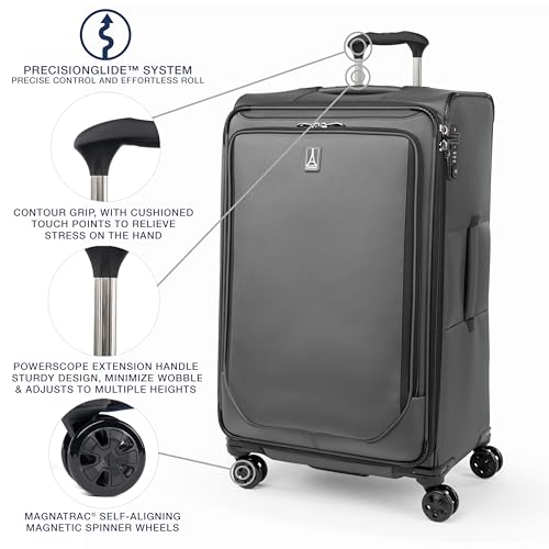 Travelpro Crew Classic Softside Checked Luggage, Grey, 29-Inch - color: Titanium Grey, size: Checked Large