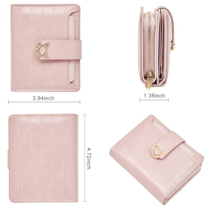 FOXLOVER Small Wallet for Women RFID Blocking Bifold Slim Credit Card Case - color: 03-pink