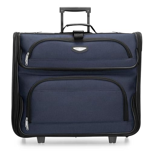Travel Select Amsterdam Business Rolling Garment Bag, Softside Expandable Rolling 2-Wheeled Suit Carrier, Navy, One Size - color: Navy