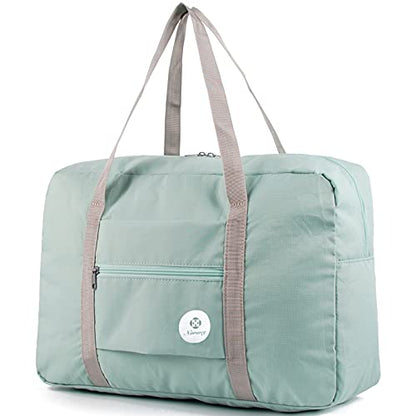 Narway Personal Item Travel Bag, Foldable Carry on Duffle Bag for Women Men - color: AB-Mint Green