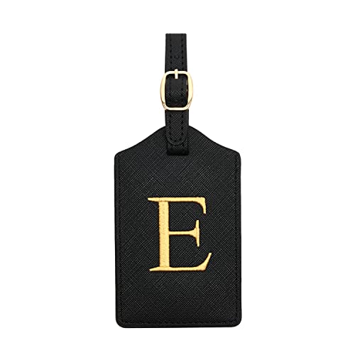 Luggage Tag PU Leather for Suitcase Baggage Handbag Travel Bag Label Suitcase Tag Suitcase Label Tag w. Name Card & Privacy Cover (E) - style: E