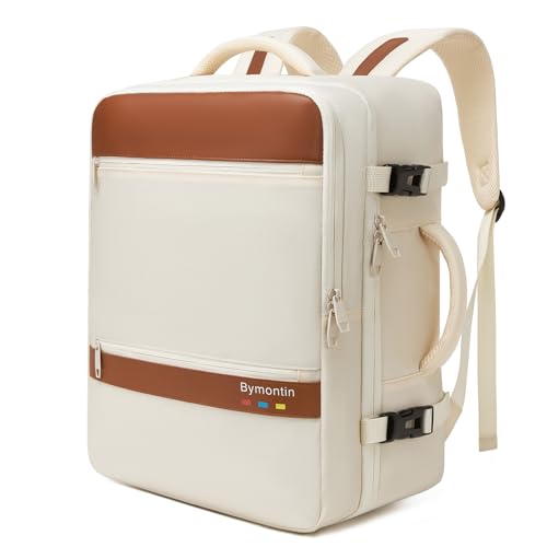 Exquisite Travel Laptop Backpack, Flight Approved Size Carry on Bag (25L) - color: Beige, size: L (7x11x16.8")