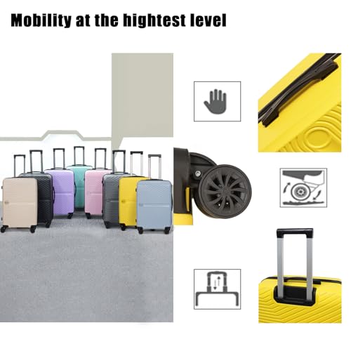 Luggage Set 3 Pieces Suitcase with Wheels 20/24/28, Blue - color: blue