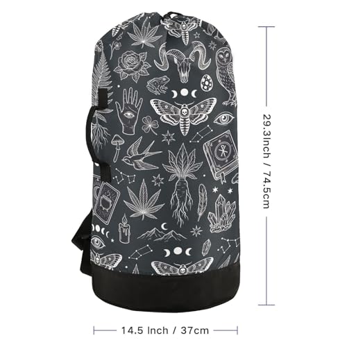 Gothic Animals Laundry Bag Backpack Dirty Clothes Bags Organizer With Extra Large Heavy Duty for Vacation Road Trip Essentials Dorm - color: Gothic Animals