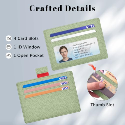 Airkit Small Slim ID Case, Womens Credit Card Holder Wallet, RFID Sleeve - color: Green