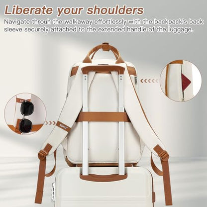 Kono Luggage Set 3 Piece Carry On Hardside Luggage with Spinner Wheels - color: Cream White, size: 20-inch/Bp/Tb