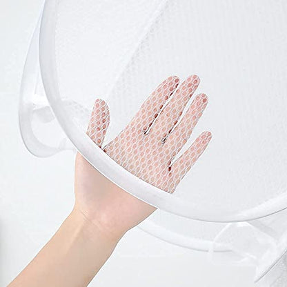 Pack of 2 Pop Up Laundry Hampers, Collapsible Mesh Laundry Baskets, Foldable Clothes Hampers for Bathroom, College Dorm, Travel (White) - color: White