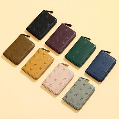 Passport Holder for Travel RFID Blocking Wallet Women Handbag Credit Cards Flight Ticket Organizer Card Holder (Wine) - color: Wine