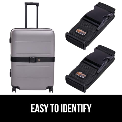 GORILLA GRIP Heavy Duty Luggage Straps for Suitcase, 2 Pack, Black - color: Black