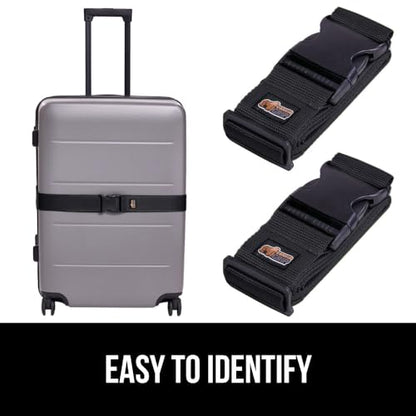 GORILLA GRIP Heavy Duty Luggage Straps for Suitcase, 4 Pack, Black - color: Black