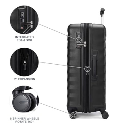 Travelpro Maxlite Air V2 Hardside Expandable Checked, Black, 25-Inch - color: Black, size: Checked Medium 25-Inch