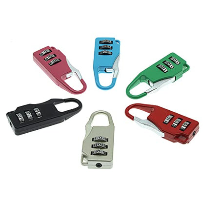 6 Pcs Luggage Combination Locks Padlock Zinc Alloy Small Safe Combination Padlock, for Backpacks Bags Suitcases Luggage Briefcases Notebook (6 Colors)