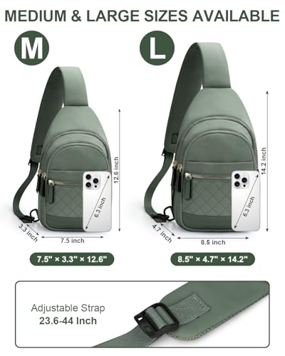 Capolo Crossbody Bags for Women Waterproof Sling Shoulder Bag Fanny Pack - color: Green, size: Large