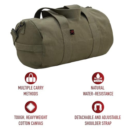 Rothco Heavy-Duty Canvas Shoulder Duffle Bag - Rugged Travel Gym Gear Equipment Bag - color: Olive Drab, size: 24 Inches