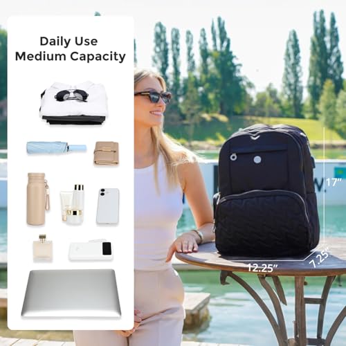 Swissdigital Design Womens Laptop Backpack Commuter Bookbag SD1711-01 - color: Black