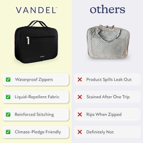 VANDEL Waterproof Hanging Toiletry Bag [TSA-Approved] Cosmet Travel Bag - color: Black