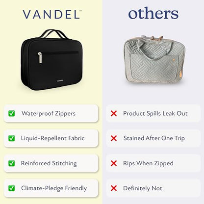 VANDEL Waterproof Hanging Toiletry Bag [TSA-Approved] Cosmet Travel Bag - color: Black
