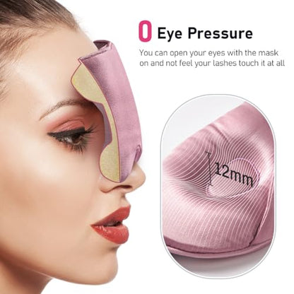 LitBear 100% 22 Momme Mulberry Silk Sleep Mask - 3D Contoured, Bean Pink - color: Bean Pink