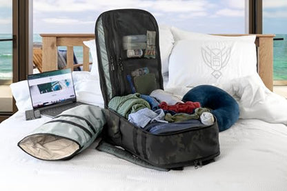 Xtreme Sight Line ~ Faraday Laptop Backpack Carry On ~ Signal Blocking Travel Backpack with RFID Protection, Fits 16" Laptop with Removable Faraday Sleeve ~ 1000D Nylon/Spacer Mesh ~ Midnight MultiCam - color: Midnight Multicam