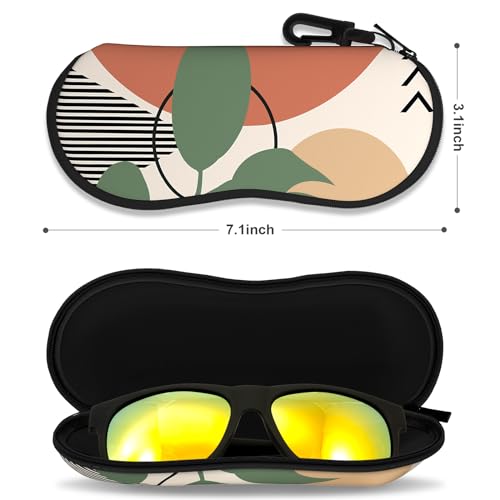 Sunglasses Soft Case, Ultra Light Portable Neoprene Zipper Glasses Case for Men Women - color: Modern Abstract Style
