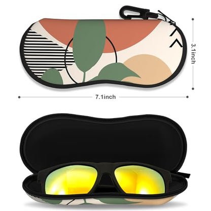 Sunglasses Soft Case, Ultra Light Portable Neoprene Zipper Glasses Case for Men Women - color: Modern Abstract Style