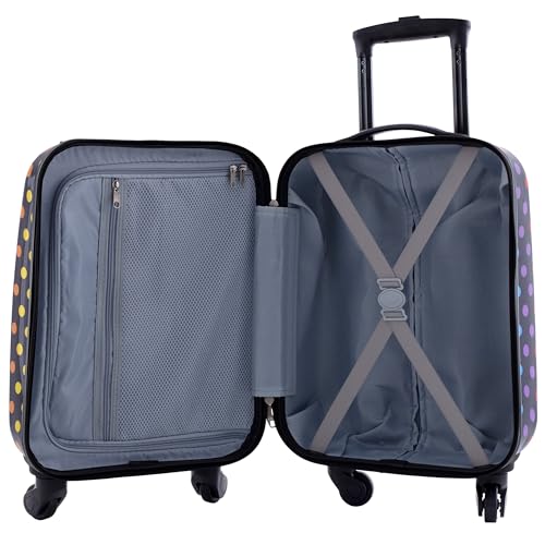 Travelers Club 5 Piece Kids' Luggage Set, Black Polkadot - color: Black Polkadot