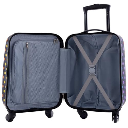 Travelers Club 5 Piece Kids' Luggage Set, Black Polkadot - color: Black Polkadot