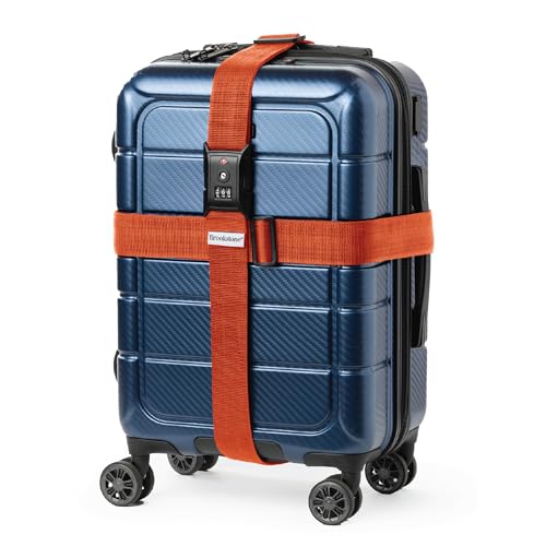 Brookstone Luggage Strap 2-in-1 TSA-Approved Expandable Strap - color: Orange, size: One Size