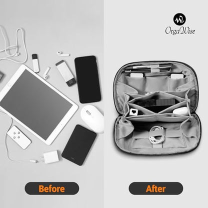 OrgaWise Electronics Travel Organizer, Multi-Layer Tech Case (Pouch-Black, 5.3, Liters) - color: Pouch-Black