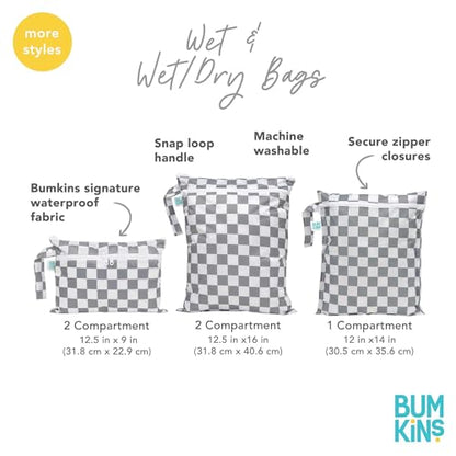 Bumkins Waterproof Wet Bag for Baby, Travel, Swim Suit, Cloth Diapers, Pump Parts, Pool, Beach, Gym Clothes, Toiletry, Hook to Stroller, Daycare, Zipper Reusable Wetdry Packing Pouch, Ocean Life Blue - color: H5 Ocean Life, style: Wet Bag
