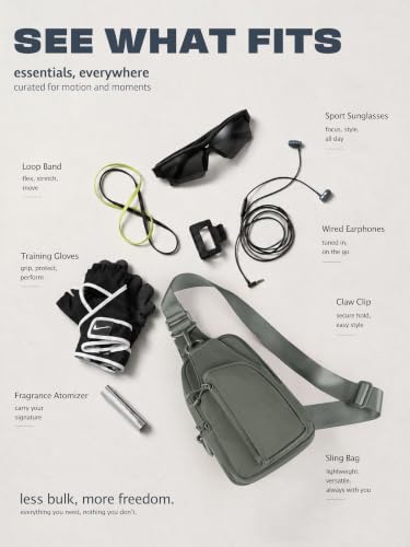 ODODOS Sling Bag with Adjustable Straps Crossbody Chest Bag Lightweight Backpack for Casual Traveling Hiking - color: Olive Charcoal