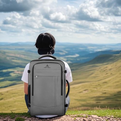 AREYTECO 55L Travel Laptop Backpack for Men, Extra Large Backpack - color: Grey, size: 18.4 Inch (22''x14''x11'')