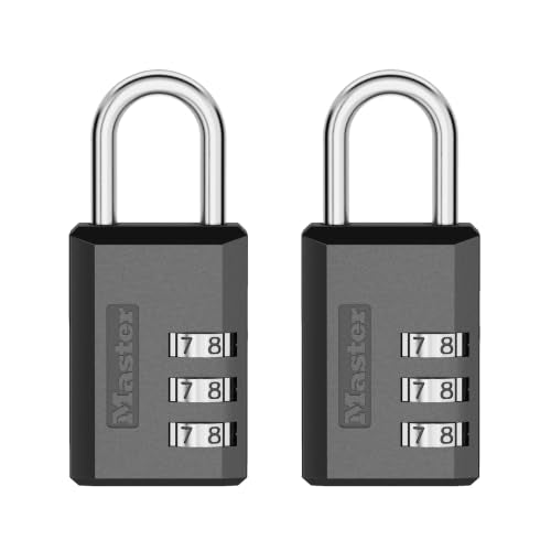 Master Lock Combination Padlock, Resettable 3-Digit Code 2-Pack 647BLKEC2