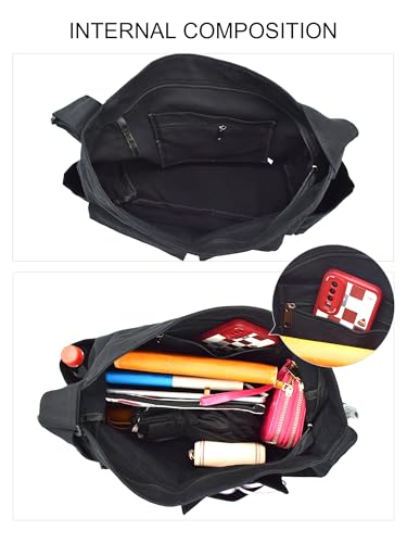 TeeYee Slouchy Crossbody Bag Leisure Hobo Crescent Bag for Women and Men - color: 197black