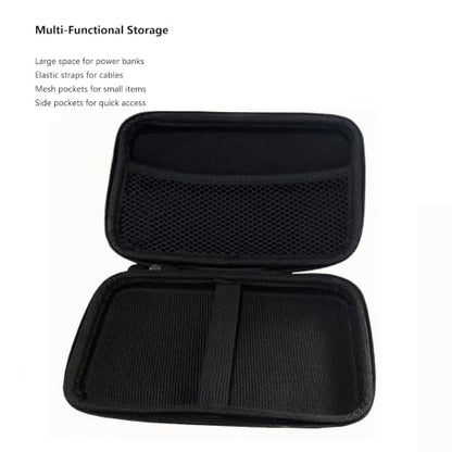 U-KIME EVA Electronics Organizer Case for Cables, Chargers, Earbuds, Black | Portable Storage, EVA Hard Case, Secure Zip Closure, Compact Design, Travel Friendly