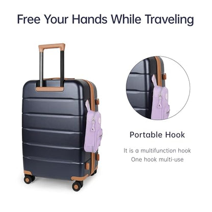 24'' Luggage,Hardside Suitcase w/Spinner Wheels,TSA LOCK - color: Blue, size: 24" Mid-Checked