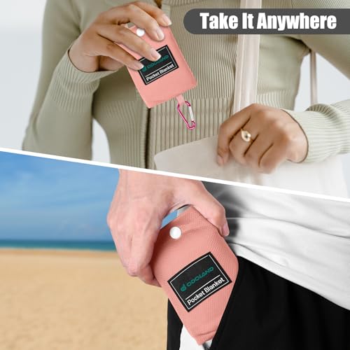 Odoland Sandproof Beach Blanket, Waterproof Portable Mat with Carry Pouch - color: Pink, size: 43.3" x 63"(1-2 People)