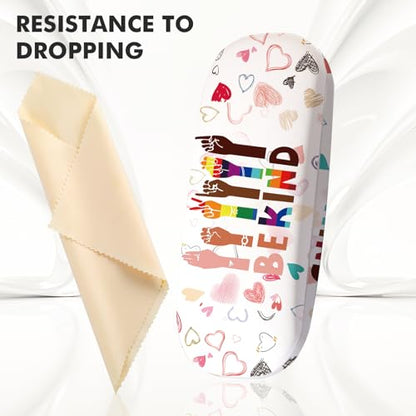 Glasses Case Hard Shell,Portable Protective Eyeglasses Case, Eyeglass Holder Box with Cleaning Cloth,for Women Men - color: Finger