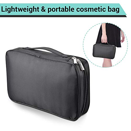 BYOOTIQUE Makeup Brush Bag Organizer Portable Multi Brush Holder Hand Bag - color: Black Multi