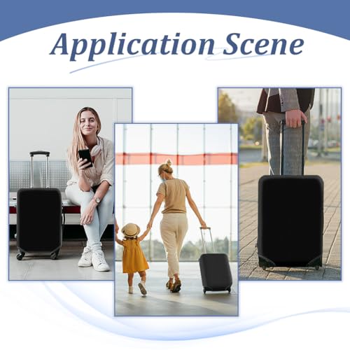 MAYJOYDIY Black Luggage Cover Suitcase Protector Travel Suitcase Cover Anti Scratch Luggage Protector Dust-Proof Washable Baggage Sleeve Fits 27-30 Inch Luggage (Size L) - size: L(27-30 Inch)