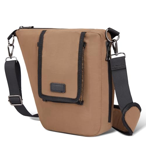 Janhavi Anti Theft Crossbody Sling Bag Travel Waterproof Shoulder Pack with RFID Blocking，EDC Bag for Outdoor Sport - color: Brown