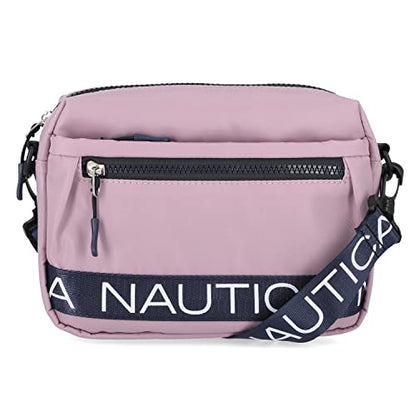 Nautica Nylon Bean crossbody/Belt Bag adjustable shoulder strap - color: Lilac Rose