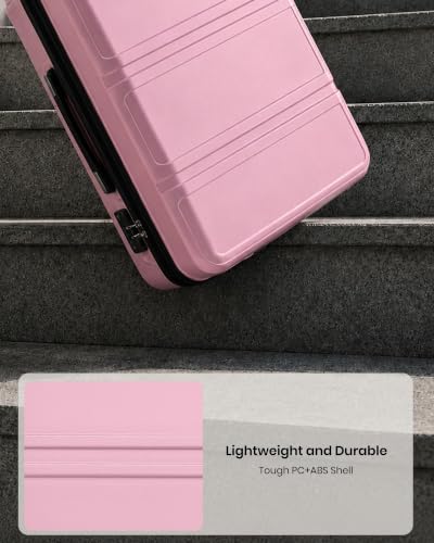 Kono 24 Inch Luggage Suitcase with Spinner Wheels TSA Lock - color: Pink, size: 24-inch Medium-checked