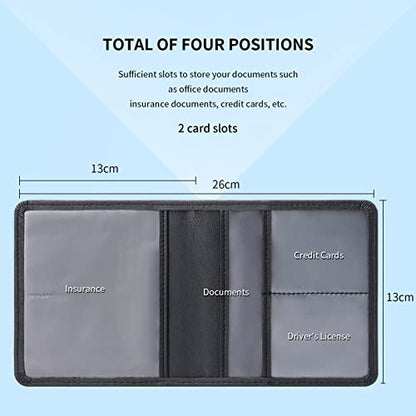 TILDOSAC Car Registration & Insurance Card Holder Leather Auto Glove Box Organizer Document Wallet with Magnetic Shut (Black, Small) - color: Small Black