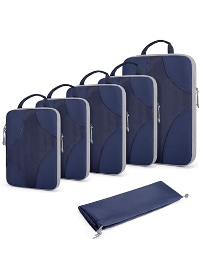 Bagsmart Compression Packing Cubes, Travel Bag Cruise Ship Essentials - color: Navy Blue